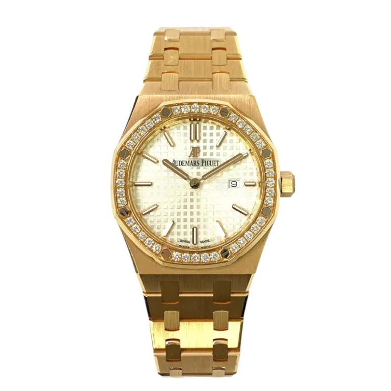 Audemars Piguet Royal Oak 33mm Rose Gold with Silver Dial Lady Watch Replica
