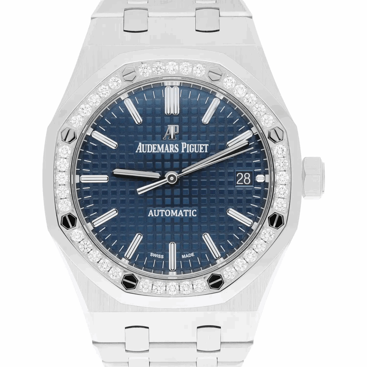 Audemars Piguet Royal Oak Automatic Factory Diamond Bezel Blue Dial 37mm Watch Replica