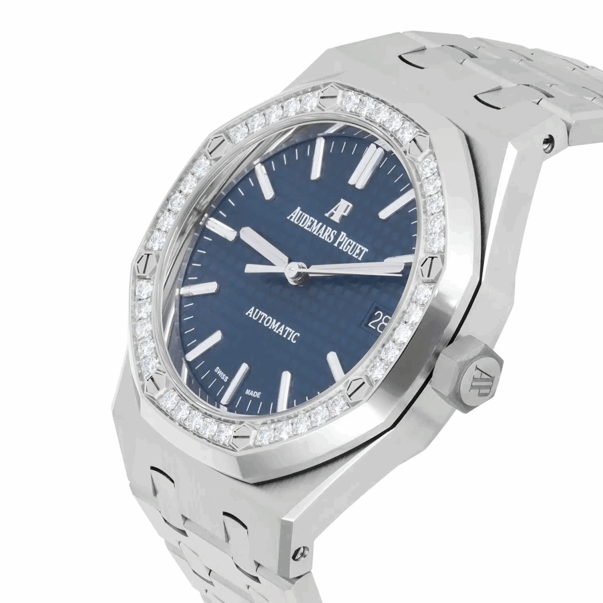 Audemars Piguet Royal Oak Automatic Factory Diamond Bezel Blue Dial 37mm Watch Replica