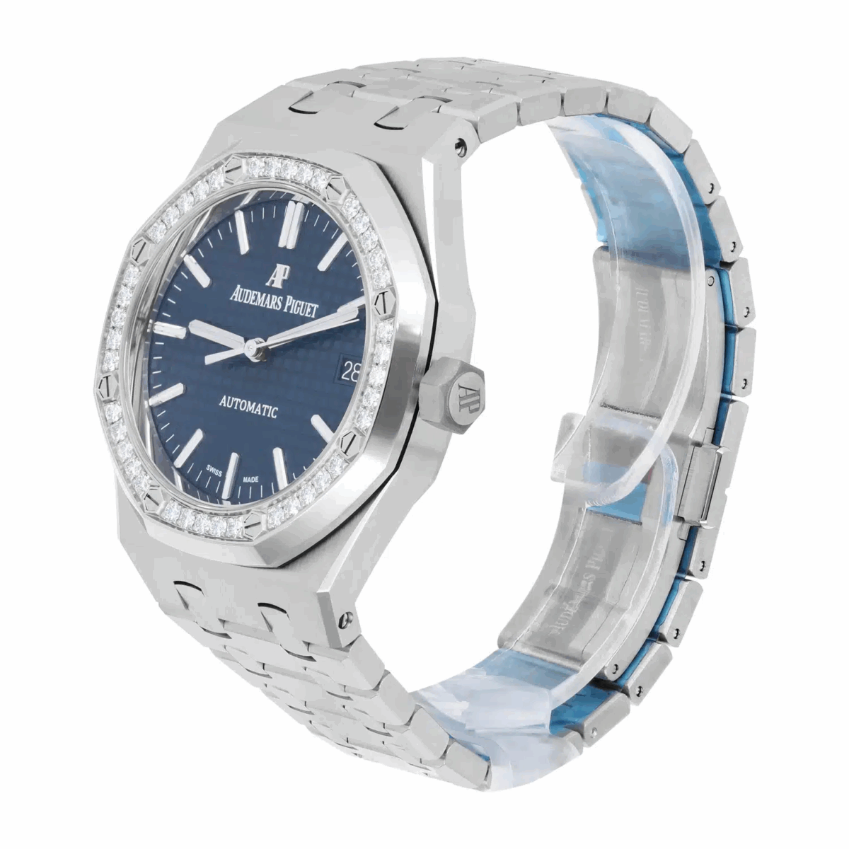 Audemars Piguet Royal Oak Automatic Factory Diamond Bezel Blue Dial 37mm Watch Replica