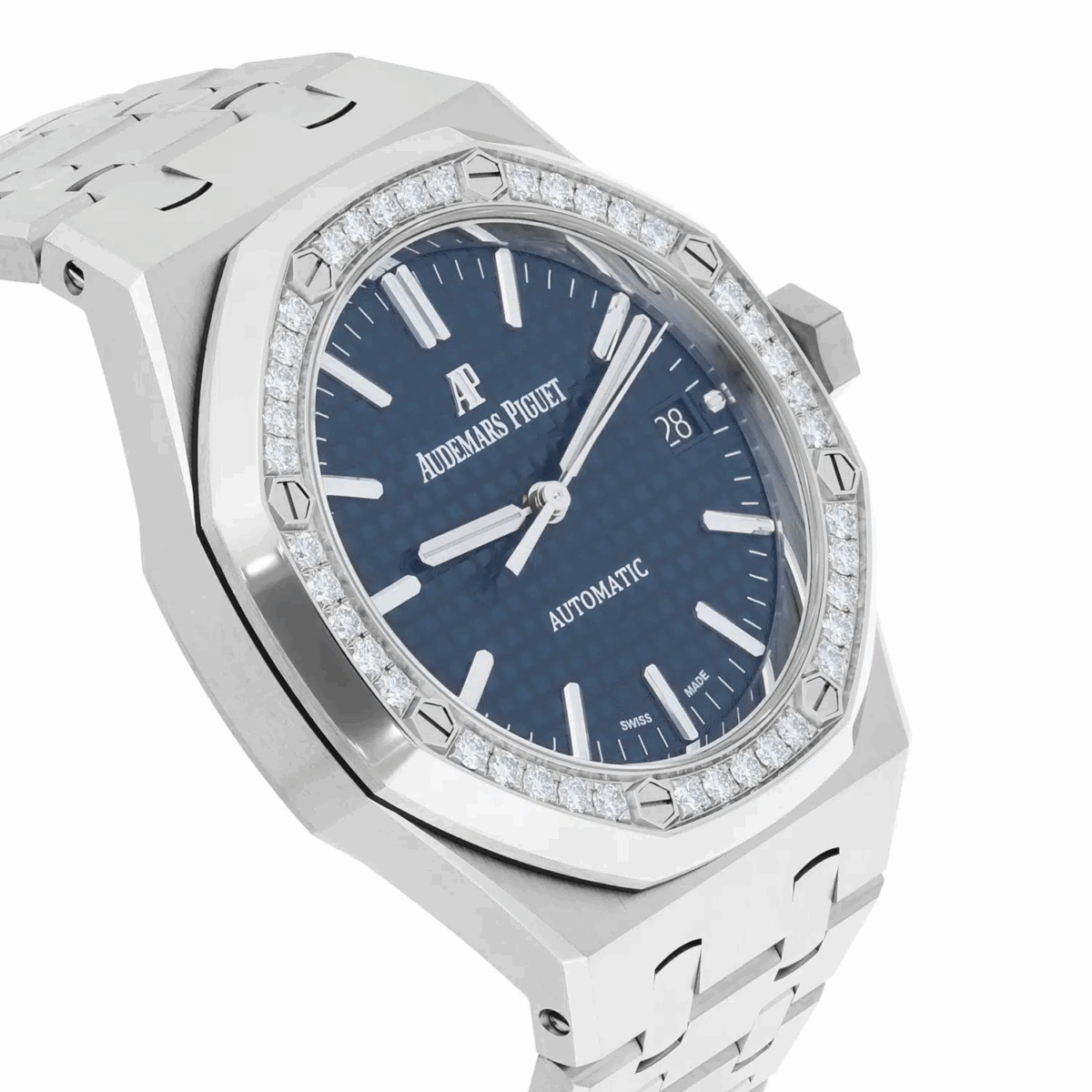 Audemars Piguet Royal Oak Automatic Factory Diamond Bezel Blue Dial 37mm Watch Replica