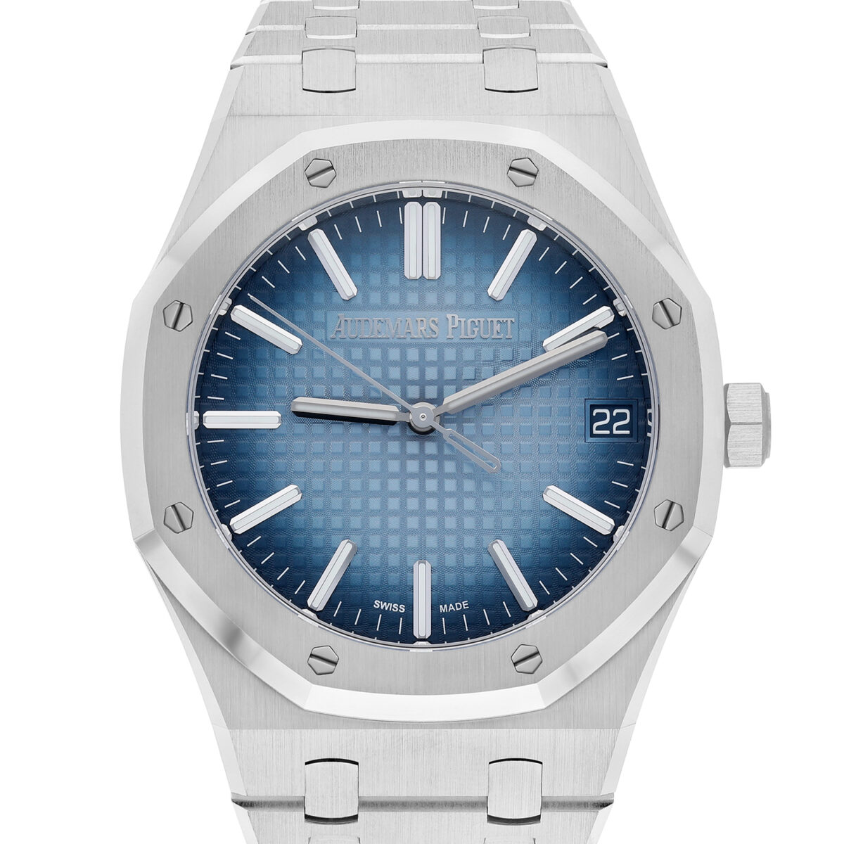 Audemars Piguet Royal Oak Blue Index Dial White Gold Replica