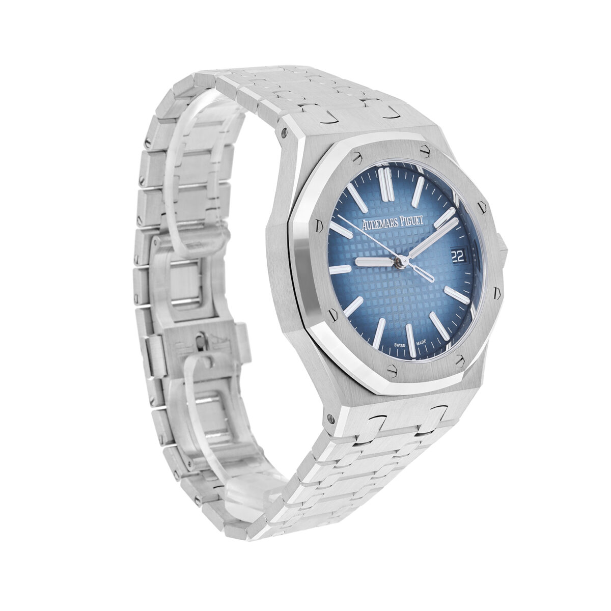 Audemars Piguet Royal Oak Blue Index Dial White Gold Replica