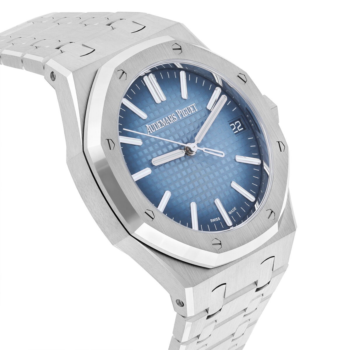 Audemars Piguet Royal Oak Blue Index Dial White Gold Replica