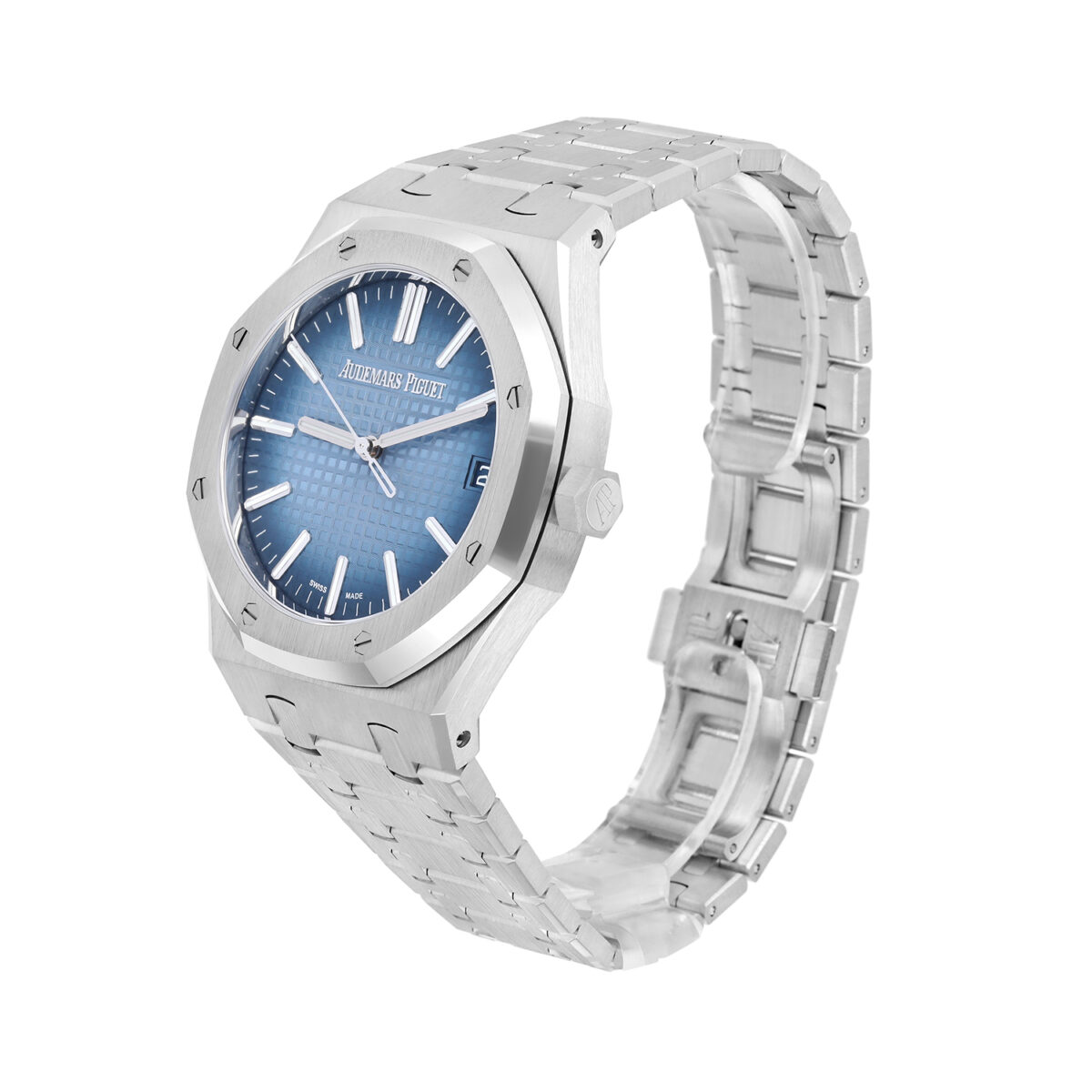 Audemars Piguet Royal Oak Blue Index Dial White Gold Replica