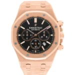 Audemars Piguet Royal Oak Chrono Rose Gold Black Mens Watch Replica