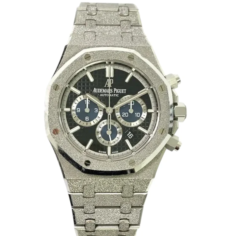 Audemars Piguet Royal Oak Chrono White Gold Watch Black Dial Replica