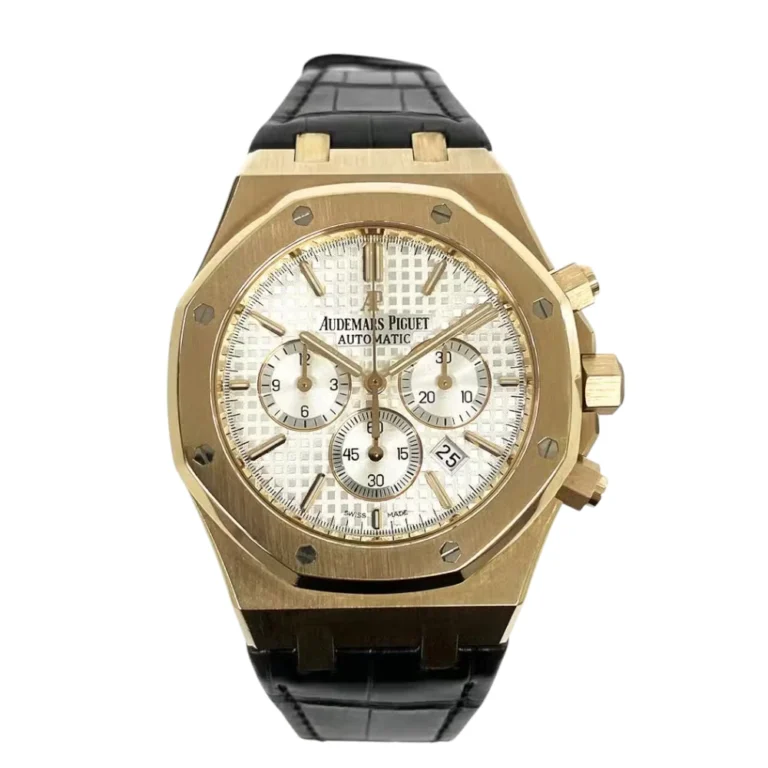 Audemars Piguet Royal Oak Chronograph 41mm Rose Gold with Silver Dial Replica
