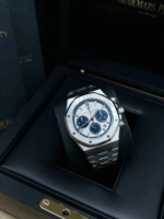 Audemars Piguet Royal Oak Chronograph Automatic Silver Dial Blue Subdials Stainless Steel Watch Replica