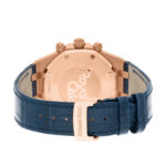 Audemars Piguet Royal Oak Chronograph Blue Dial Blue Leather Rose Gold Watch Replica