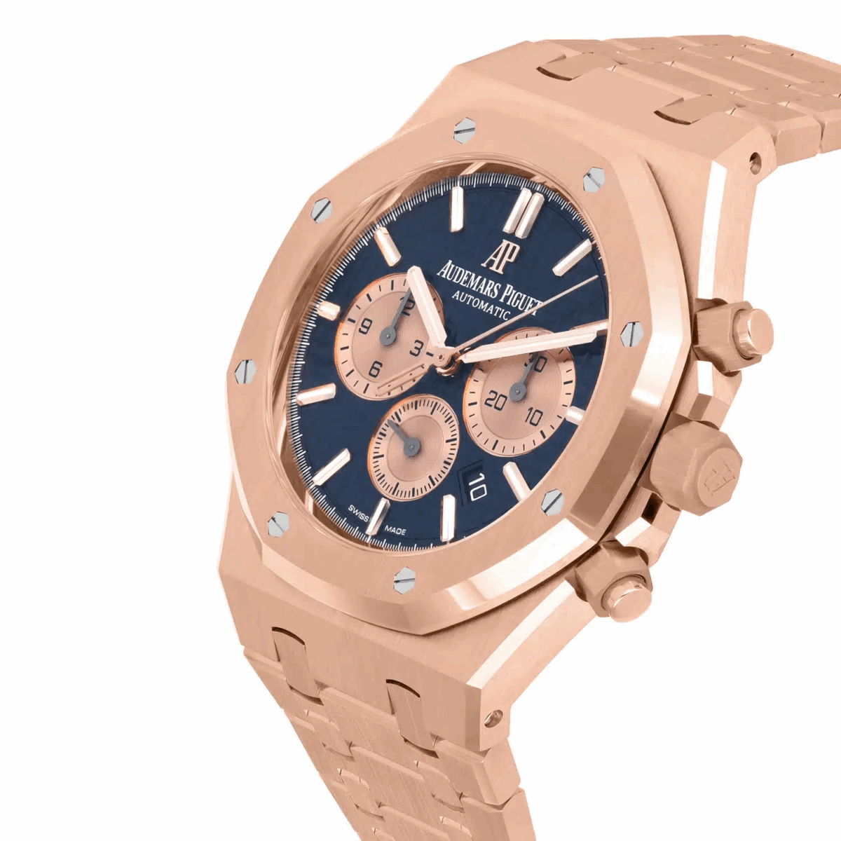 Audemars Piguet Royal Oak Chronograph Blue Rose Gold Watch Replica