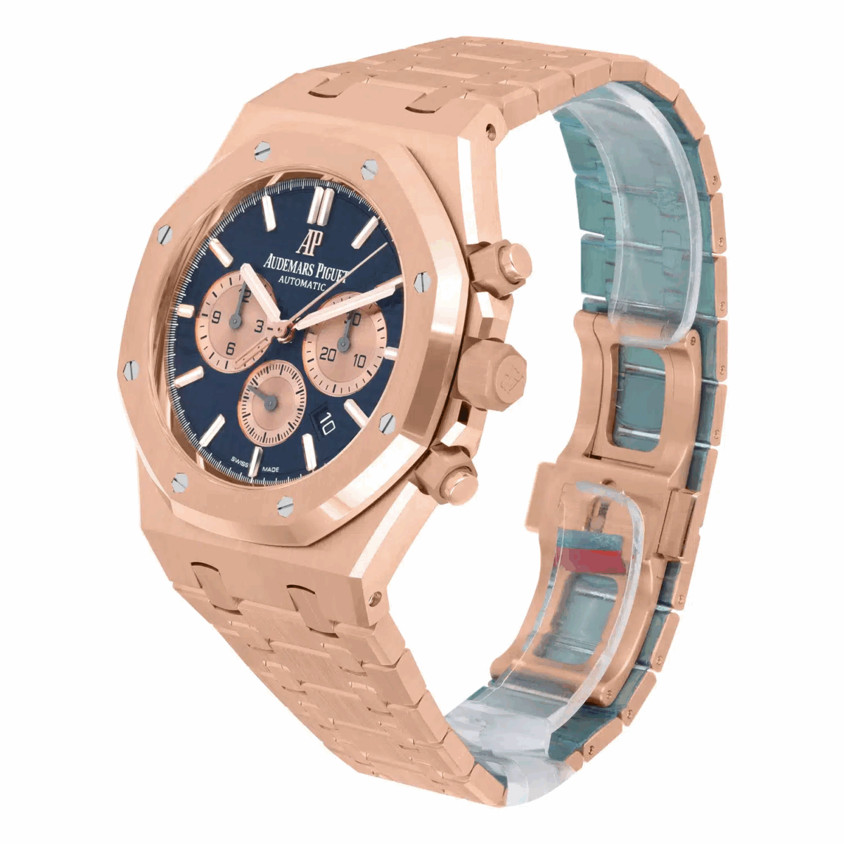 Audemars Piguet Royal Oak Chronograph Blue Rose Gold Watch Replica