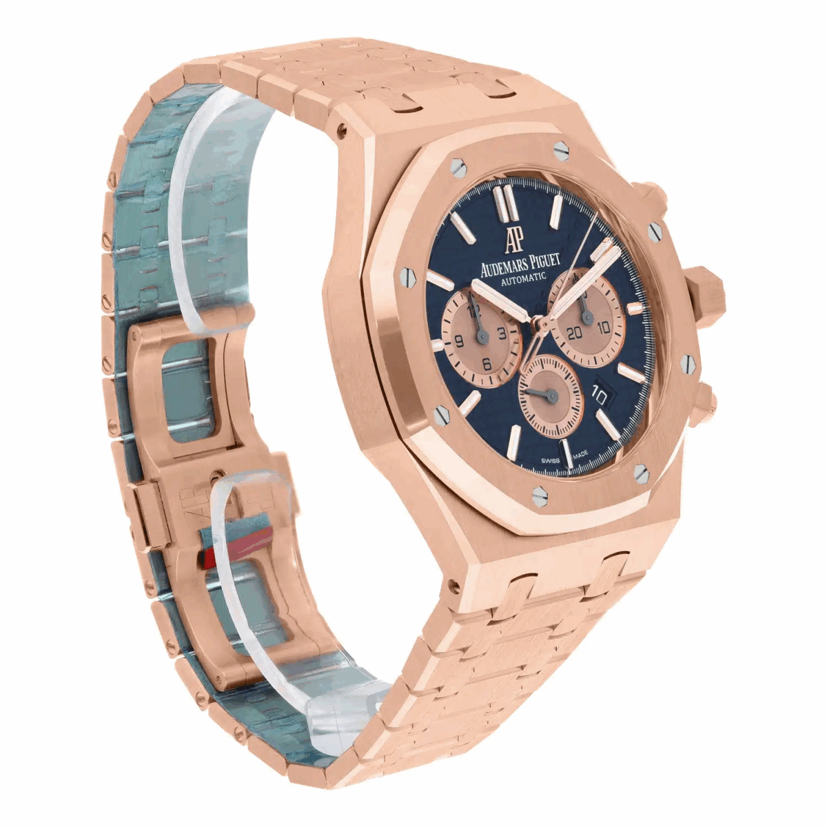 Audemars Piguet Royal Oak Chronograph Blue Rose Gold Watch Replica
