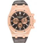 Audemars Piguet Royal Oak Chronograph Chocolate Dial Brown Leather Rose Gold Watch Replica