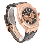 Audemars Piguet Royal Oak Chronograph Chocolate Dial Brown Leather Rose Gold Watch Replica