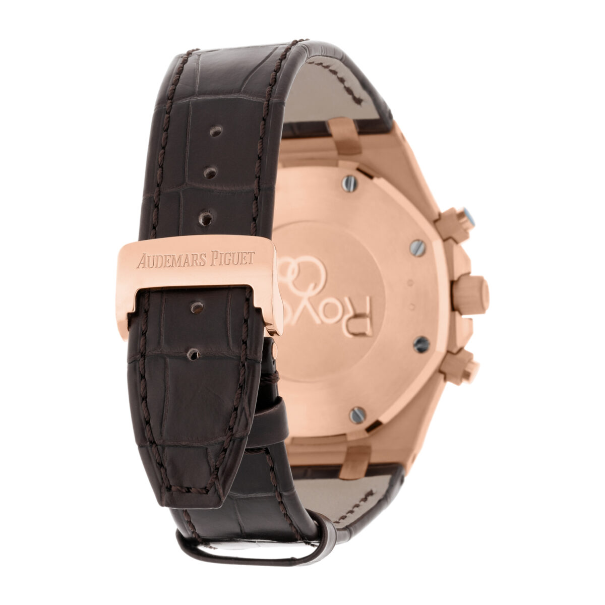 Audemars Piguet Royal Oak Chronograph Chocolate Dial Brown Leather Rose Gold Watch Replica
