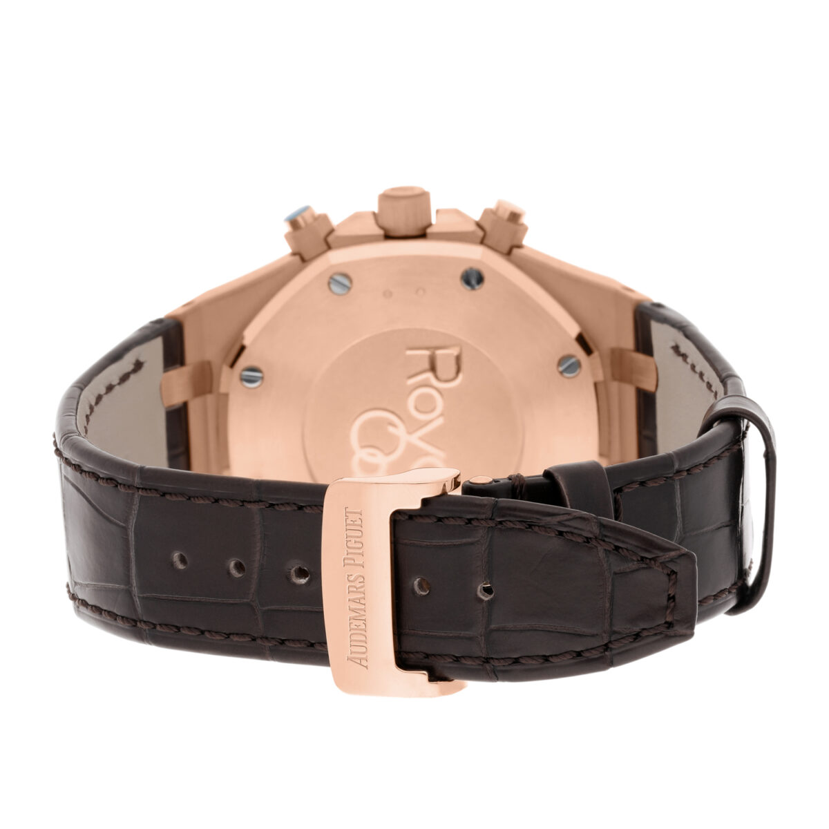 Audemars Piguet Royal Oak Chronograph Chocolate Dial Brown Leather Rose Gold Watch Replica