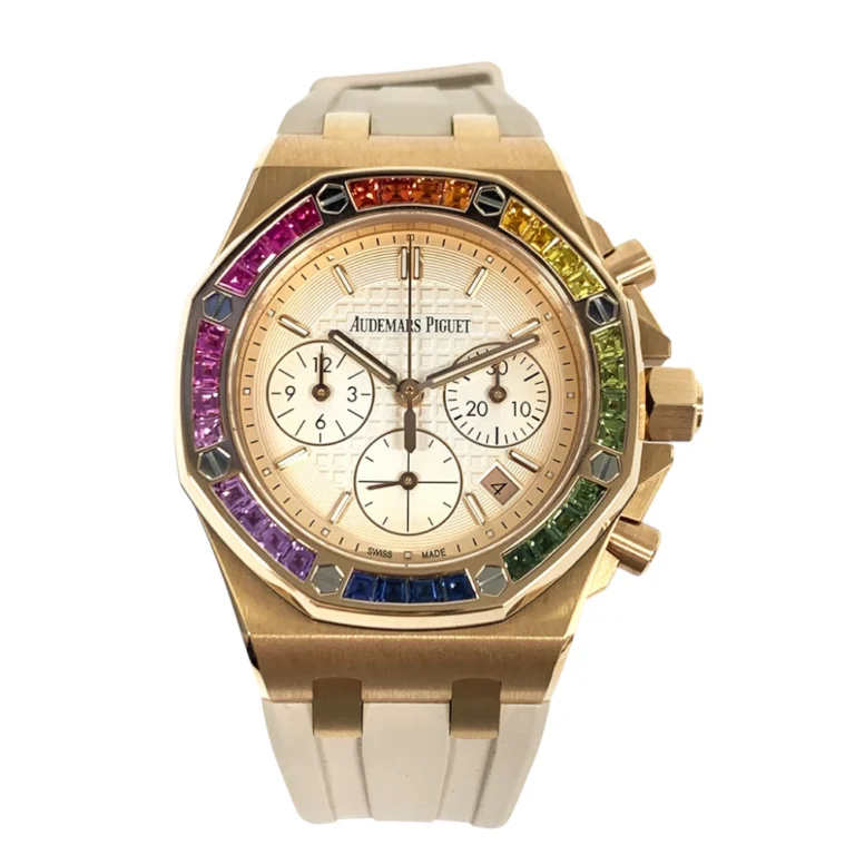 Audemars Piguet Royal Oak Chronograph Rose Gold With Biege Rubber Replica