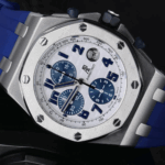 Audemars Piguet Royal Oak Chronograph Stainless Steel Watch Blue Rubber Strap Replica