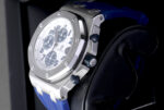 Audemars Piguet Royal Oak Chronograph Stainless Steel Watch Blue Rubber Strap Replica
