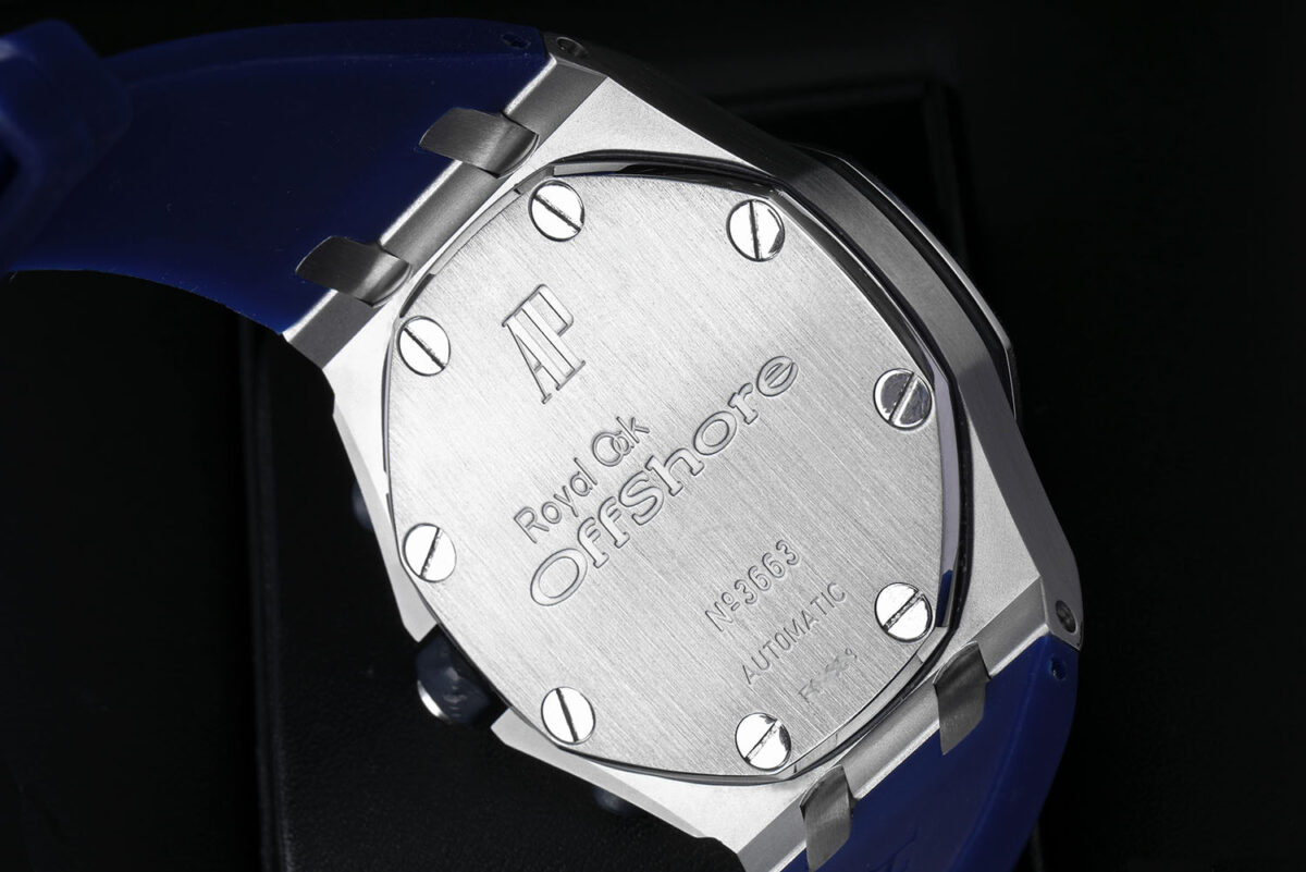 Audemars Piguet Royal Oak Chronograph Stainless Steel Watch Blue Rubber Strap Replica