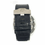 Audemars Piguet Royal Oak Chronograph Titanium with Black Leather Watch Grey Dial Replica