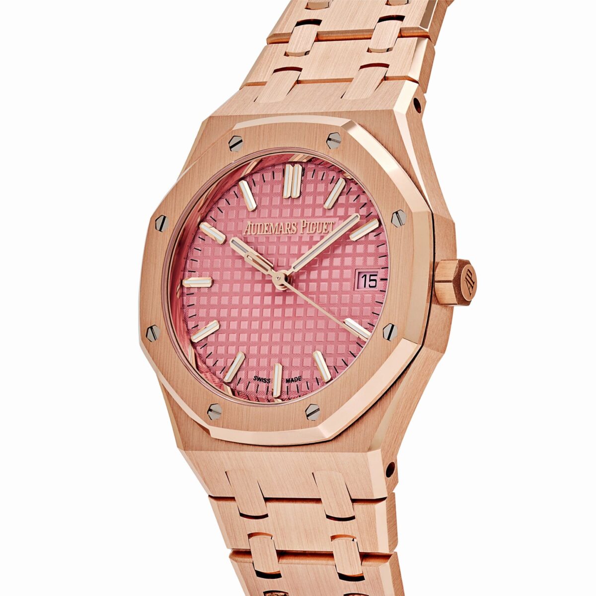 Audemars Piguet Royal Oak Ladies Rose Gold Pink Dial Replica
