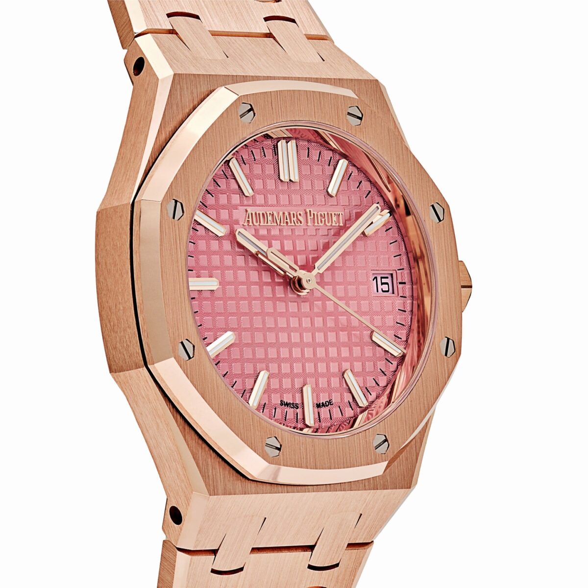 Audemars Piguet Royal Oak Ladies Rose Gold Pink Dial Replica