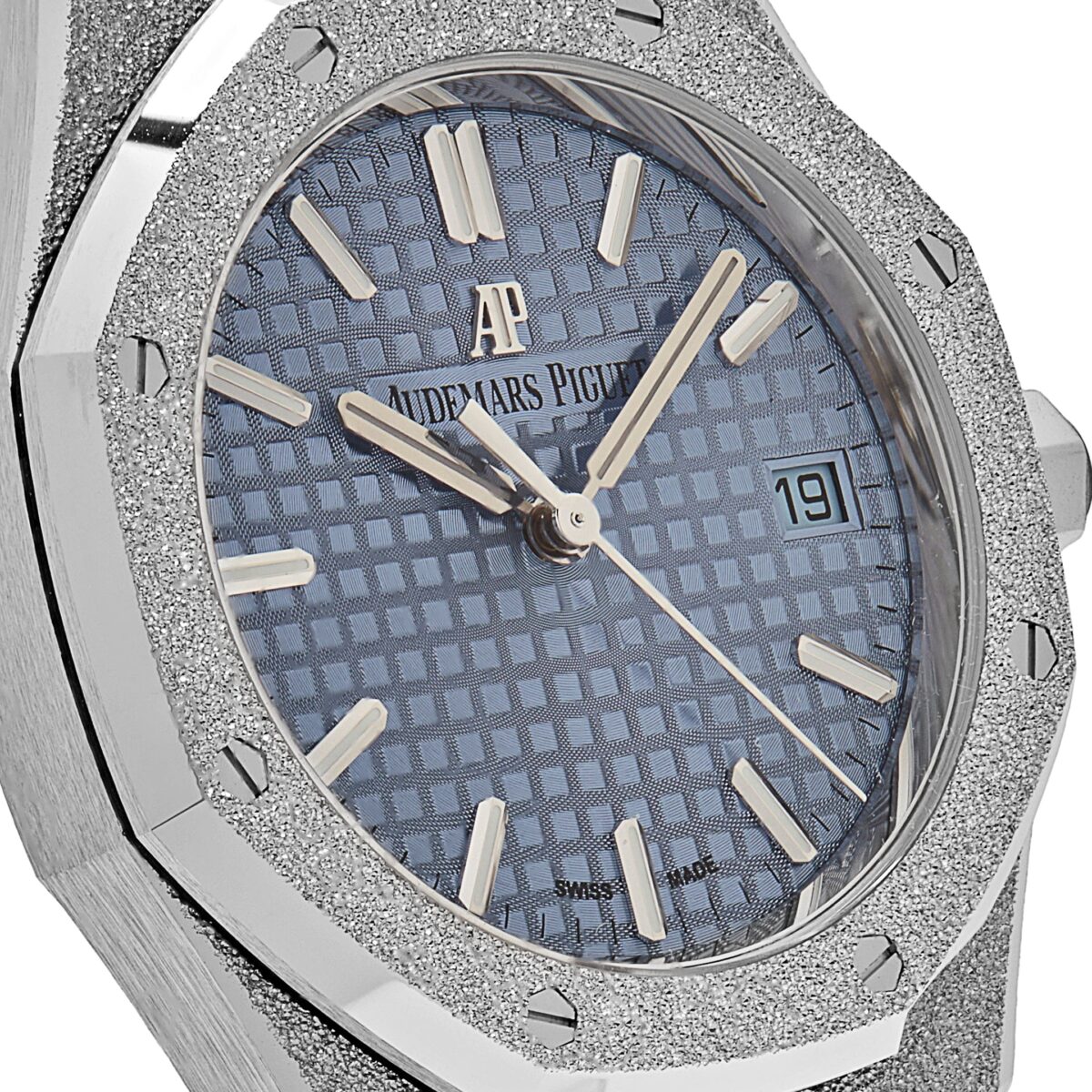 Audemars Piguet Royal Oak Ladies Selfwinding Frosted White Gold Light Blue Dial Replica