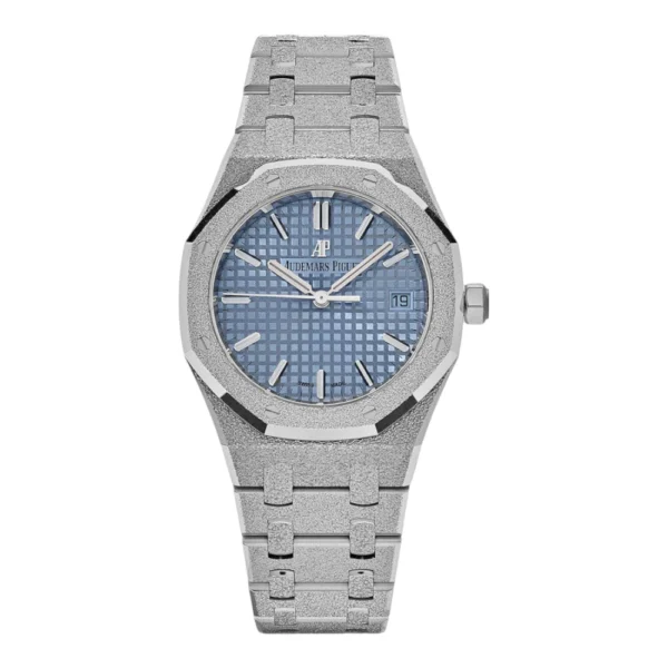 Audemars Piguet Royal Oak Ladies Selfwinding Frosted White Gold Light Blue Dial Replica