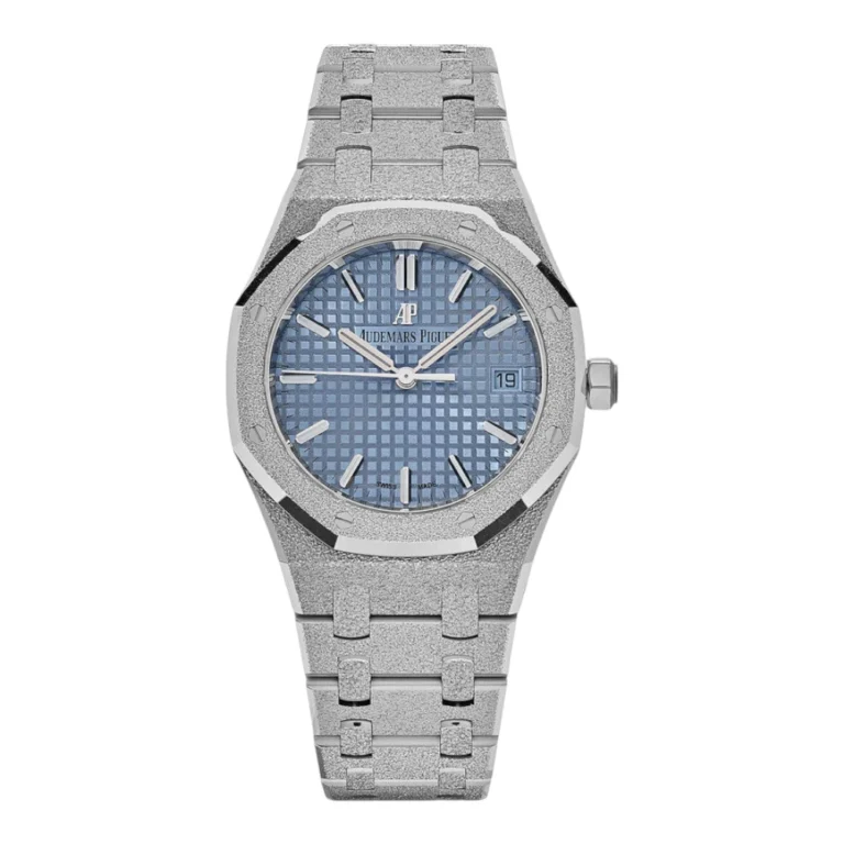Audemars Piguet Royal Oak Ladies Selfwinding Frosted White Gold Light Blue Dial Replica