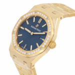 Audemars Piguet Royal Oak Lady 33 Blue Dial Yellow Gold Diamond Replica