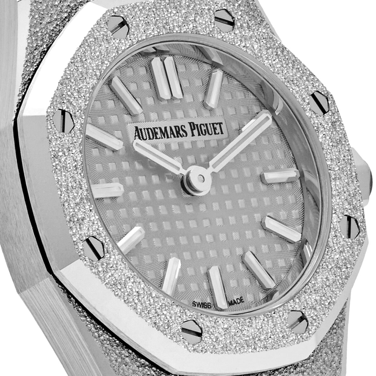 Audemars Piguet Royal Oak Mini Frosted White Gold Grey Dial Replica