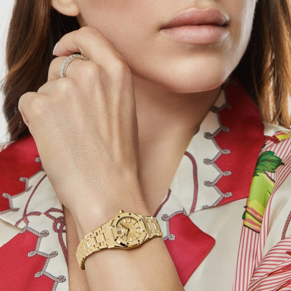 Audemars Piguet Royal Oak Mini Frosted Yellow Gold Quartz Replica