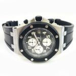 Audemars Piguet Royal Oak Offshore Chrono Stainless Steel with Black Rubber Watch Black Arabic Dial Replica