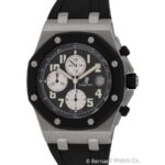 Audemars Piguet Royal Oak Offshore Chrono Stainless Steel with Black Rubber Watch Black Arabic Dial Replica