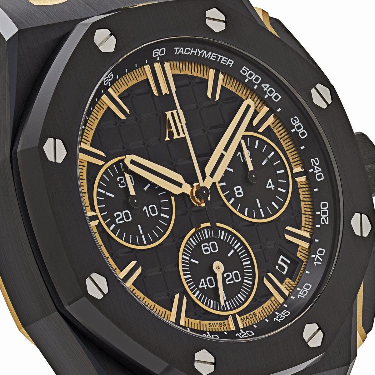Audemars Piguet Royal Oak Offshore Chronograph Black Ceramic Yellow Gold Black Dial Replica