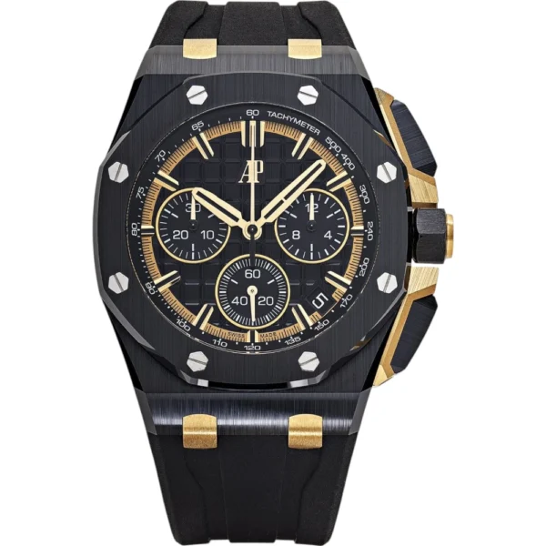 Audemars Piguet Royal Oak Offshore Chronograph Black Ceramic Yellow Gold Black Dial Replica