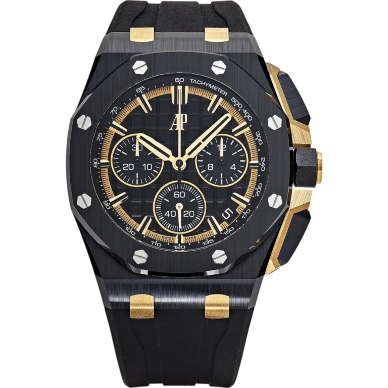 Audemars Piguet Royal Oak Offshore Chronograph Black Ceramic Yellow Gold Black Dial Replica