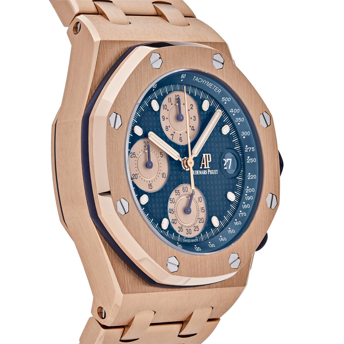 Audemars Piguet Royal Oak Offshore Chronograph Brick Rose Gold Blue Dial Replica