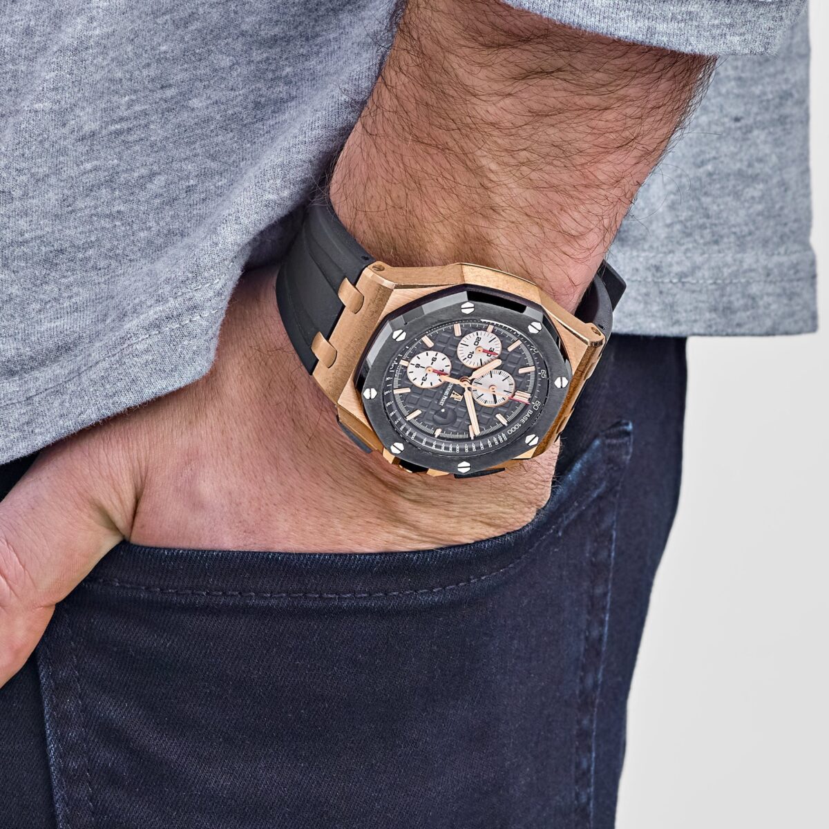 Audemars Piguet Royal Oak Offshore Chronograph Rose Gold Black Dial Replica