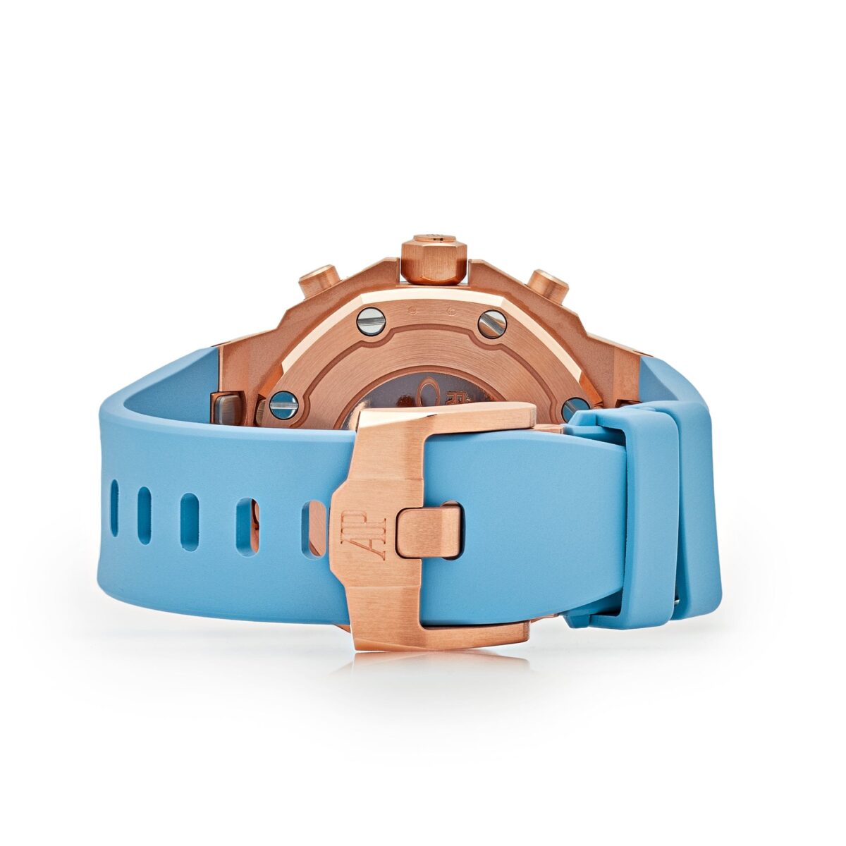 Audemars Piguet Royal Oak Offshore Chronograph Rose Gold Blue Dial Diamond Bezel Replica