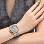 Audemars Piguet Royal Oak Offshore Chronograph Rose Gold Blue Dial Diamond Bezel Replica