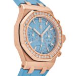 Audemars Piguet Royal Oak Offshore Chronograph Rose Gold Blue Dial Diamond Bezel Replica