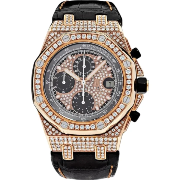 Audemars Piguet Royal Oak Offshore Chronograph Rose Gold Diamond Bezel Replica