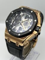 Audemars Piguet Royal Oak Offshore Chronograph Tourbillon Rose Gold Black Dial Replica
