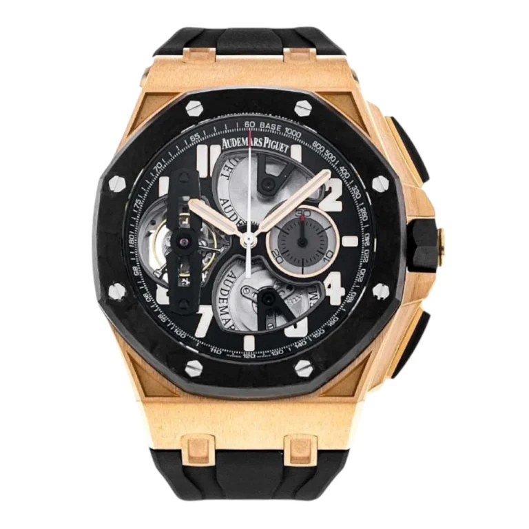 Audemars Piguet Royal Oak Offshore Chronograph Tourbillon Rose Gold Black Dial Replica