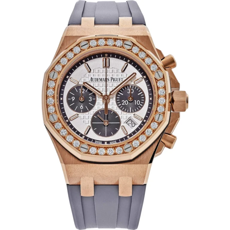 Audemars Piguet Royal Oak Offshore Ladies Rose Gold Diamond Bezel Silver Dial Replica