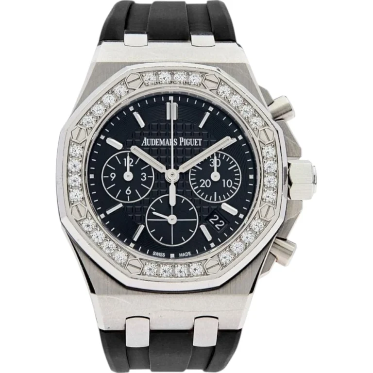 Audemars Piguet Royal Oak Offshore Lady Stainless Steel Black Dial Diamond Bezel Replica