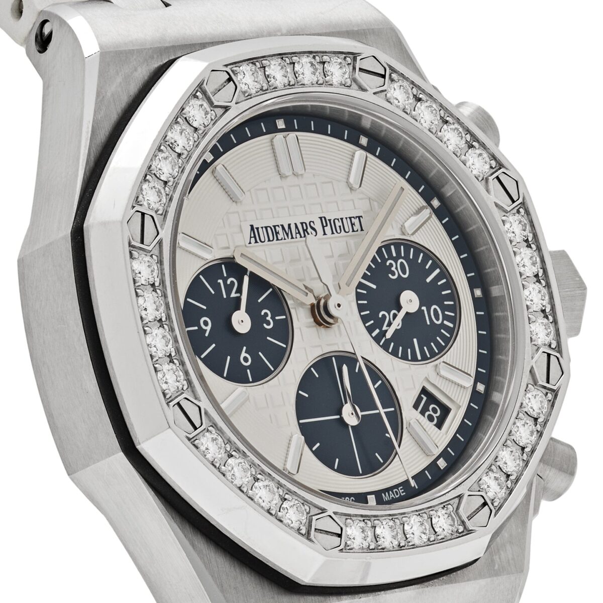 Audemars Piguet Royal Oak Offshore Stainless Steel Silver Dial Diamond Bezel Replica